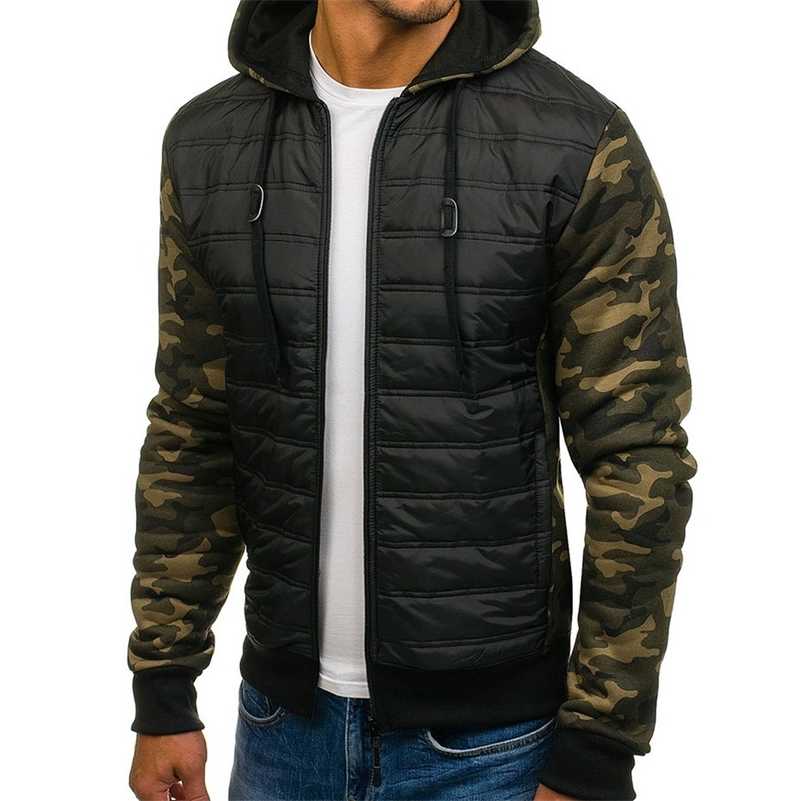 

ZOGAA Winter Camouflage Jacket Men Casual Hoodies Warm Hooded Overcoat Male Army Patchwork Bomber Jackets Men Clothing Outwear 211110, Black
