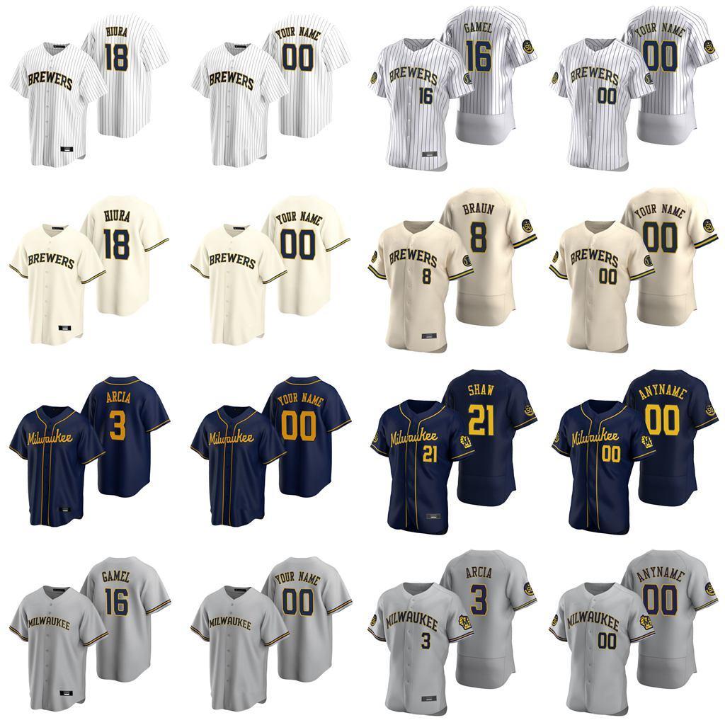 

22 Christian Yelich Brewers Jersey 19 Robin Yount 53 Brandon Woodruff 12 Justin Smoak 7 Eric Sogard Keston Hiura Lorenzo Custom Jerseys, Blue;black