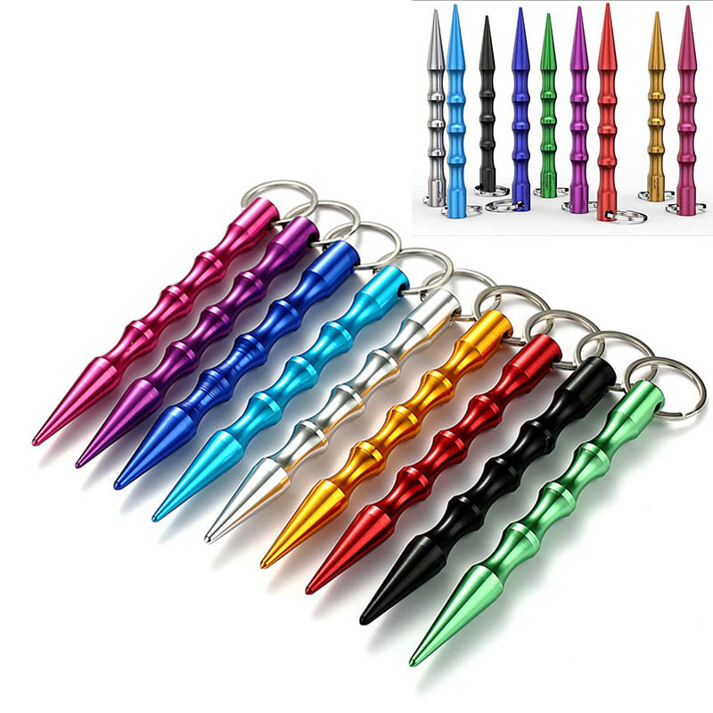 

Amazon hot spot Mini Self Defense Stick Key ring high quality car broken window weman man Colorful Wholesale Solid Aluminum ring weapon keychain