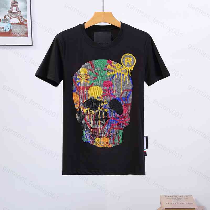 

Men digner PP Skull Diamond t shirt Short sve Dollar Brown bear Brand tee O-Neck high Quality Skulls TShirt te tops 16, 17