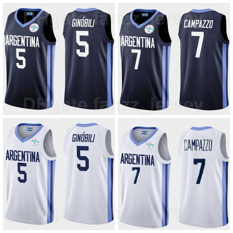 

2020-2021 Summer Tokyo Olympics Basketball Argentina 5 Manu Ginobili Jersey 7 Facundo Campazzo 14 Gabriel DECK 8 Nicolas LAPROVITTOLA 9 BRUSSINO Men Women Kids, White