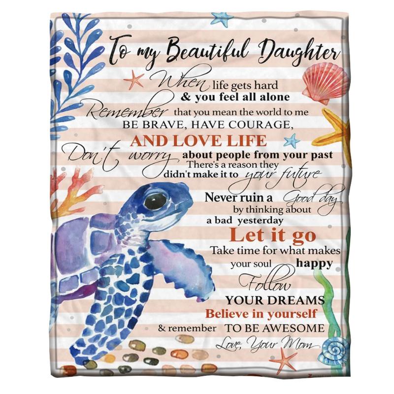 

Flannel Blanket To My Beautiful Daughter Birthday Gift Soft Plush For Sofa Bed Couch School Throw Blankets