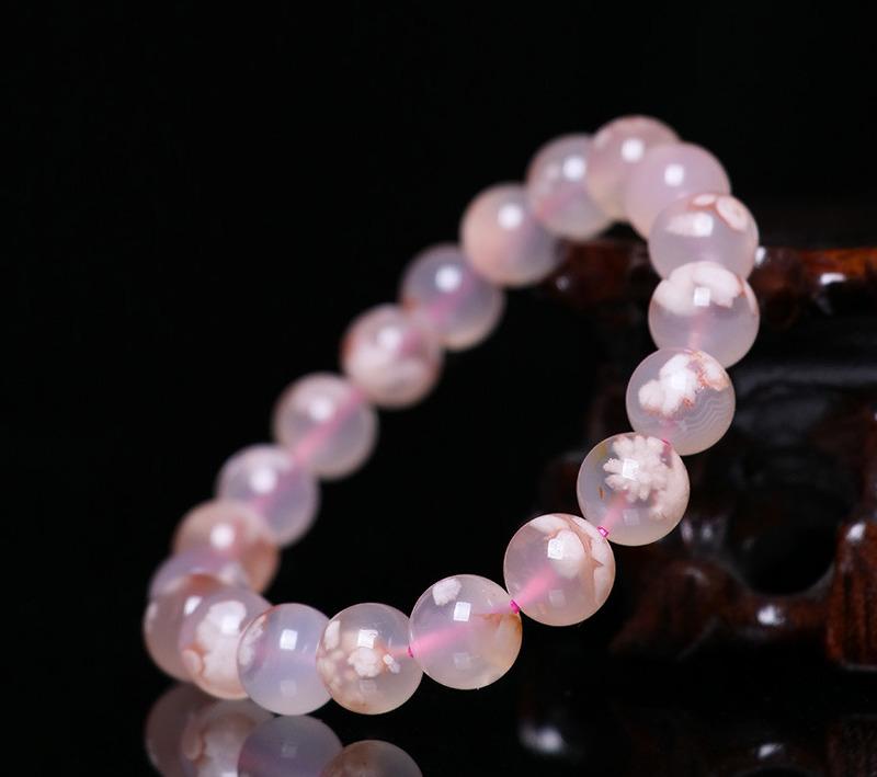 

Charm Bracelets Natural Madagascar Cherry Blossom Bracelet For Women Jewelry Bijoux Crystal Stone