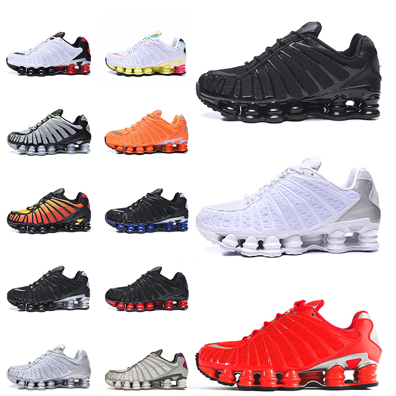 

2021 Arrival Mens Running Shoes Shox TL Men Trainers Shoxs R4 301 Triple White Black Metallic Gold Silver Sunrise Red Blue Outdoor Athletic Sports Sneakers Big Size 46, B36 36-46 white silver