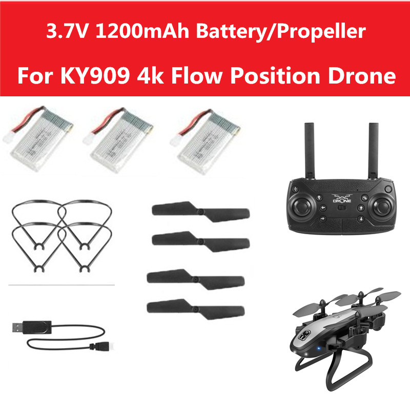 

2PCS 3pcs KY909 drone battery 3.7V 1200mAh battery propeller protect frame spare parts for KY909 4K Wifi fpv rc drone