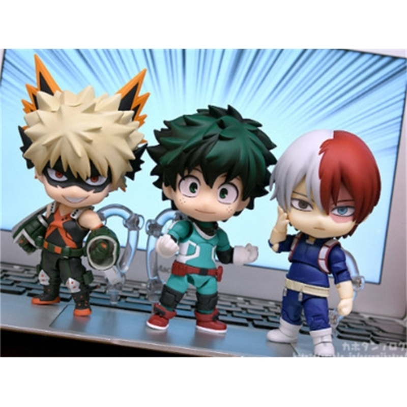 

10CM My Hero Academia Anime Figure Midoriya Izuku Bakugou Katsuki Todoroki Shouto GSC Q Version PVC Action Figure Toys 210730, Q705 no box