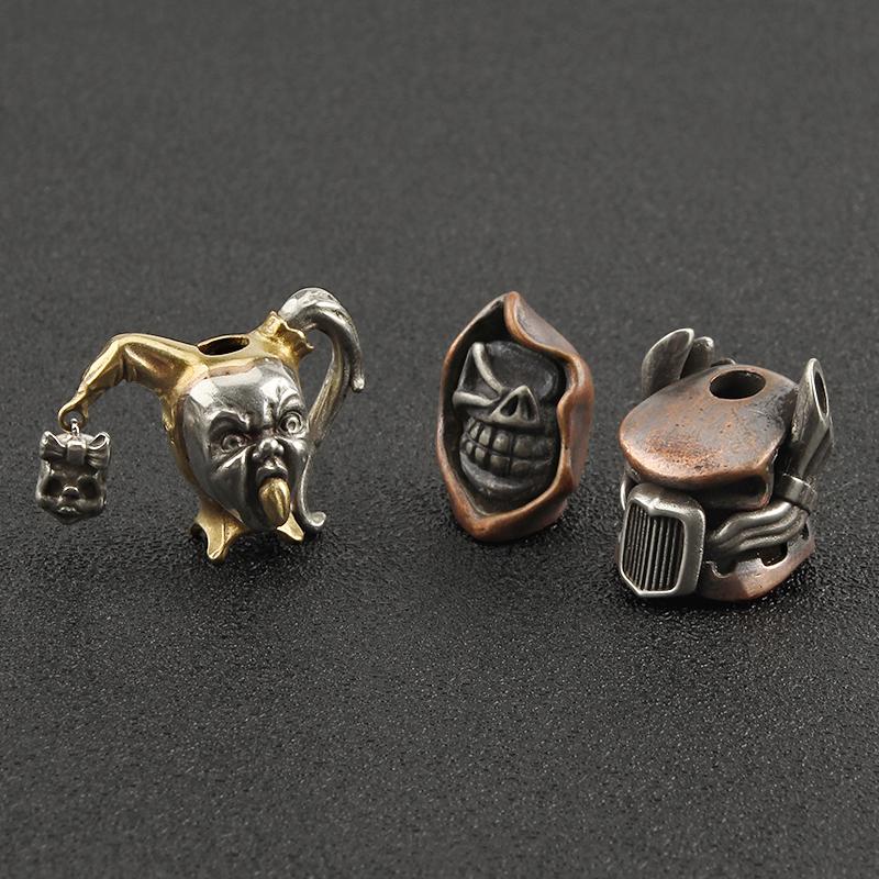 

Vintage Knife Beads Pendant Brass DIY Umbrella Cord Paracord Car Key Accessories Outdoor Gadgets