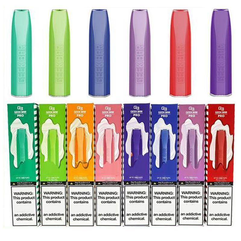 

GEEK BAR pro Disposable E cigarettes 575 Puffs 1500PUFFS Vape Pen 2.4ml Prefilled pods Cartridge 500mAh Battery Geekbar Starter Kit