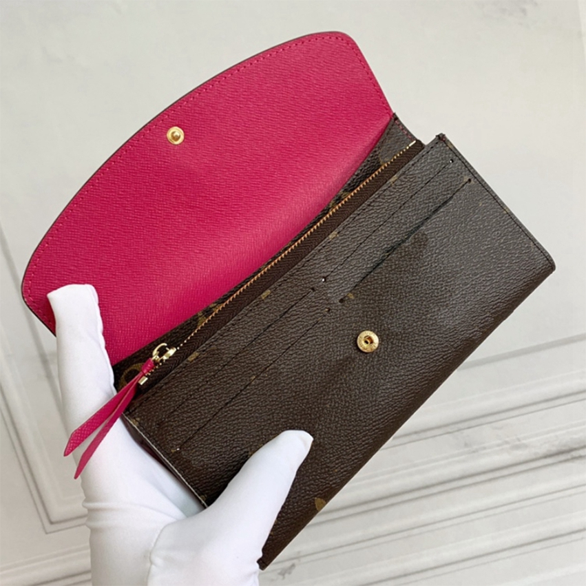 

Woman long wallet purse women Original Bag high quality fashion wallets 01, Classic flower brown + red