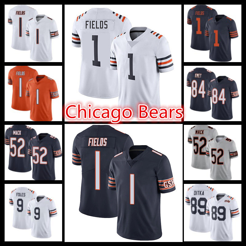 

1 Justin Fields 52 Khalil Mack 34 Walter Payton 32 David Montgomery Mike Ditka 85 Cole Kmet Mitchell Trubisky Nick Foles Football Akiem Hicks 23 Desmond Trufant Men, Kid jersey