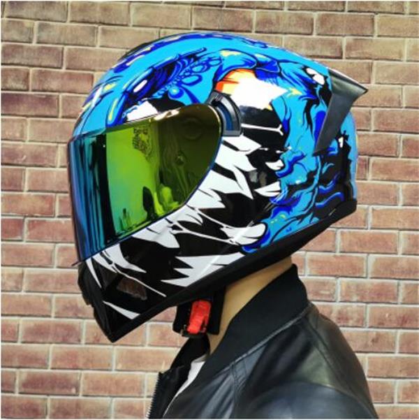 Motorcycle helmet, men and women four seasons full-covered dual-lens sports car full helmet-image-698900129