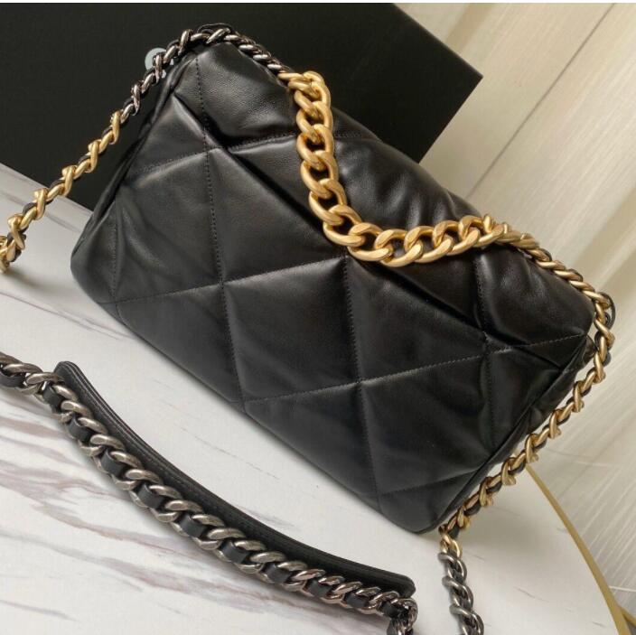 

2021 designer handbags 19 bag women high quality lambskin soft leather fashion big tote purse crossbody metal chain flap shoulder bags