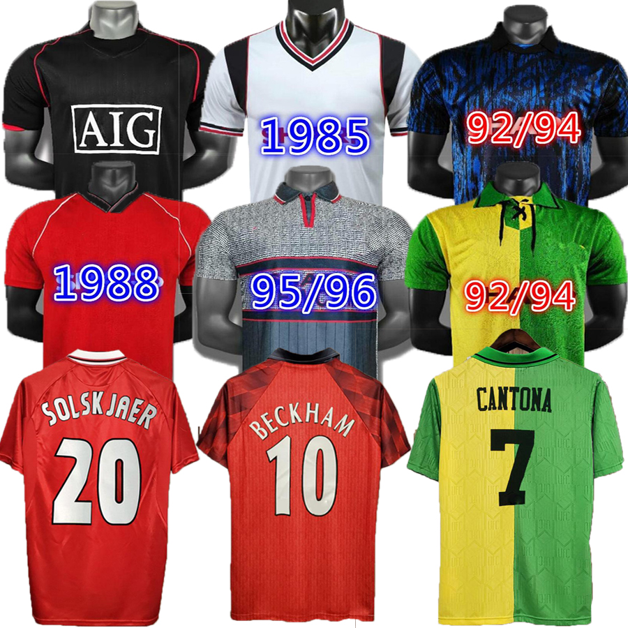 

top Manchester Retro Soccer Jerseys man 91 92 utd united Football Shirt 83 84 85 86 88 98 99 season, Black