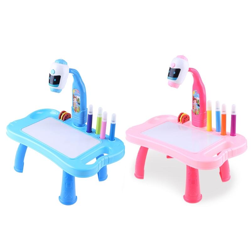 

Gift Sets 50LA Creative Children LED Projector Art Drawing Table Toys Kids Painting Board Desk