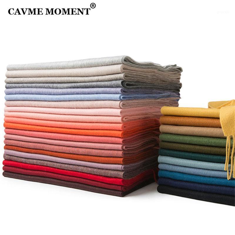 

Scarves CAVME Custom Letter Wool Scarf Unisex Winter Long For Women Woolen Wraps Solid Color 45*200cm 215g, Blue;gray