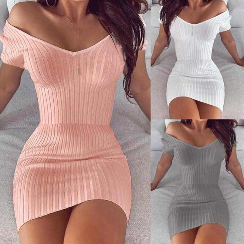 

spring and comfortable women dress temperament v neck solid color slim, Black;gray