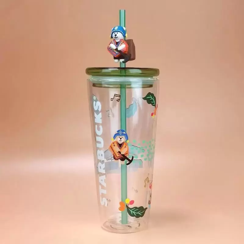 

2021 Limited Edition Starbucks Mugs Large Capacity Glass Accompanying Cup with Straw, As shown