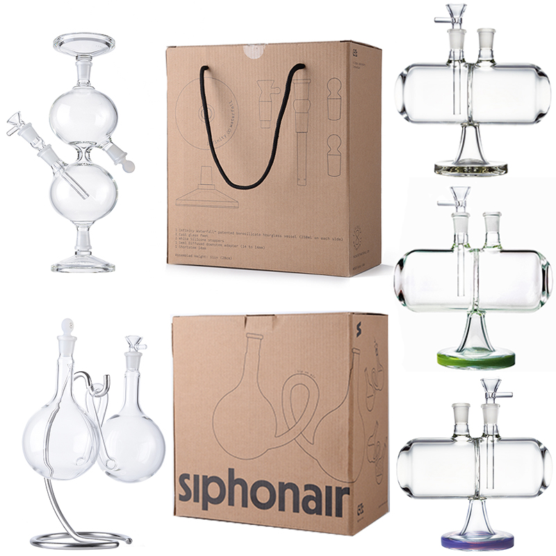 

Unique Hookahs Glass Bong Bongs Infinity Waterfall Bong 12 Inch Recycler Universal Gravity Water Vessel Pipe Oil Dab Rig 14mm Female Joint With Bowl