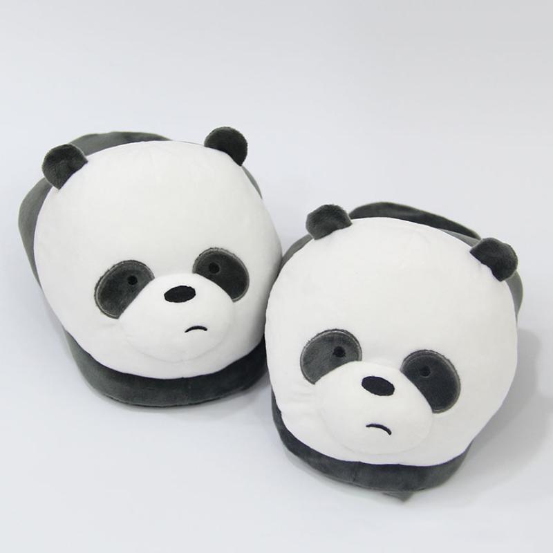 

Cute Kawaii Panda Indoor Slippers Are Soft Home Shoes Women Comfortable House Slides Bedroom Warm Winter Ladies Plush, Black
