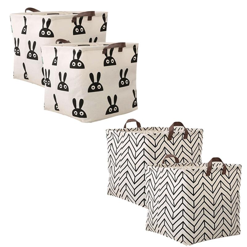 

12.6 Inch Square Toy Storage Bins Basket With Handle,Foldable Basket,Laundry Basket,2 Pack Laundry Bags