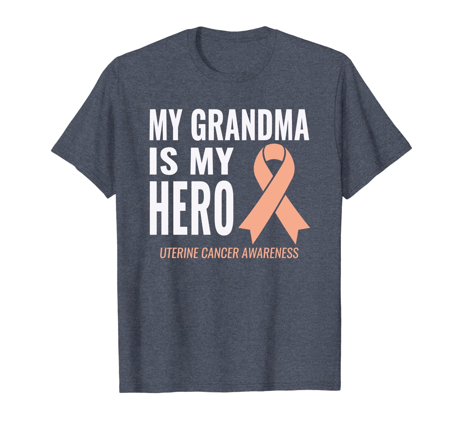 

uterine cancer support - my grandma is my hero shirt, White;black