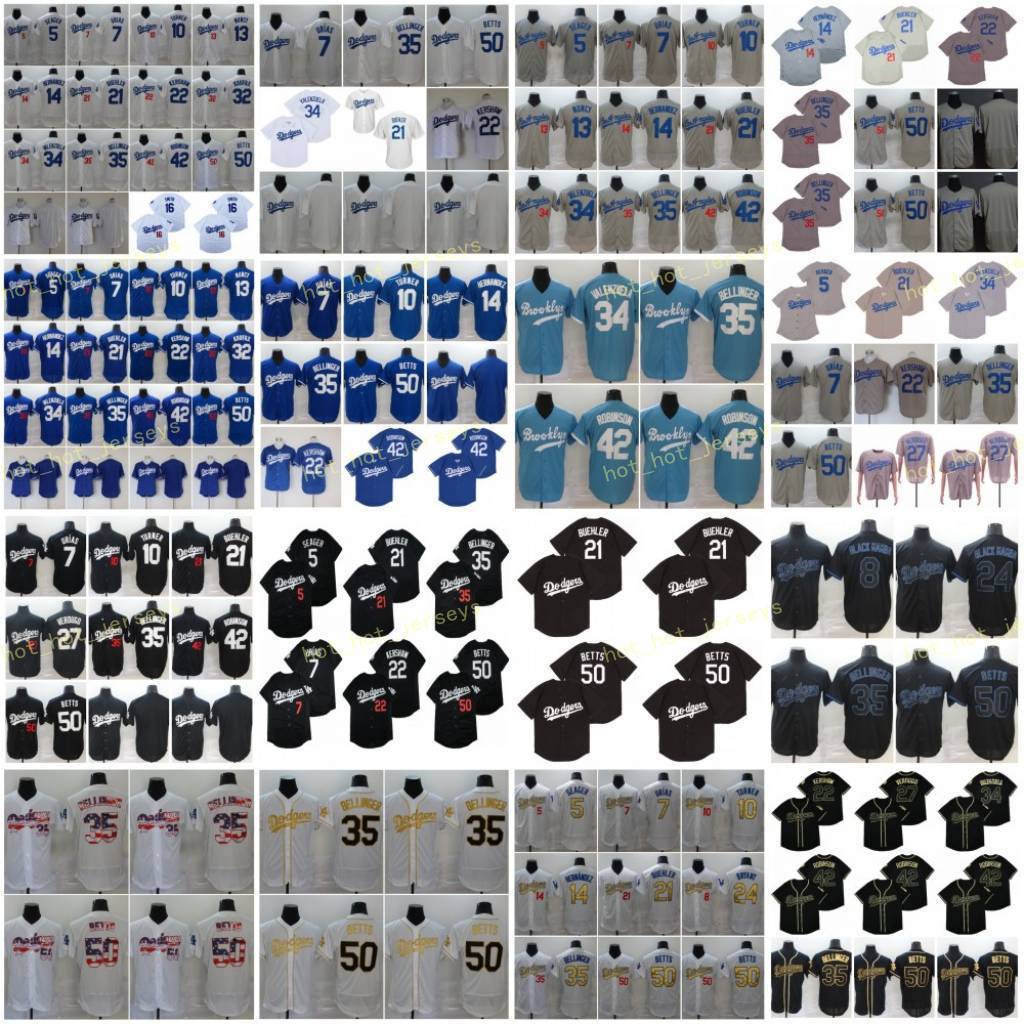 

Mens 27 Trevor Bauer Jerseys 22 Clayton Kershaw 32 Sandy Koufax 34 Fernando Valenzuela 35 Cody Bellinger 42 JackieRobinson 50 Mookie Betts, Blue;black