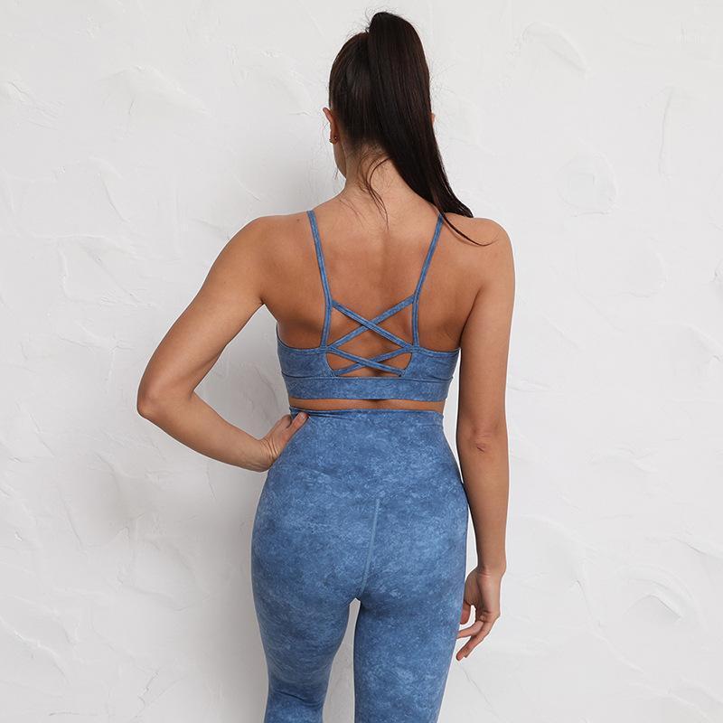 

Yoga Outfit 2pcs Summer Running Suit Hip Lifting Women Set Workout Sportswear Clothes Bra Crop Top High Waist Leggings Sports Suits, Black bra
