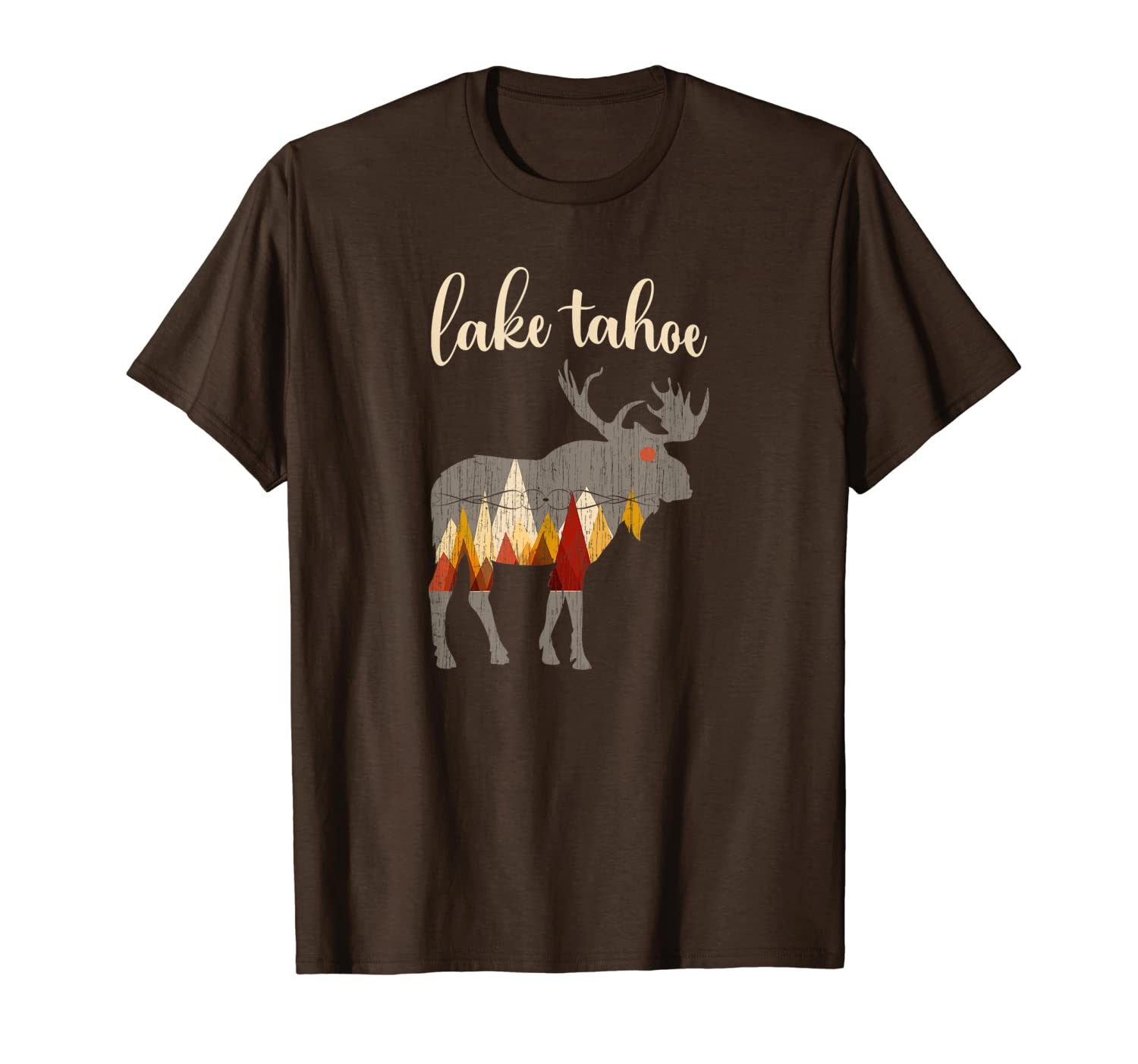 Vintage Lake Tahoe Shirt Retro Moose Family Vacation Gift T-Shirt-image-709528796