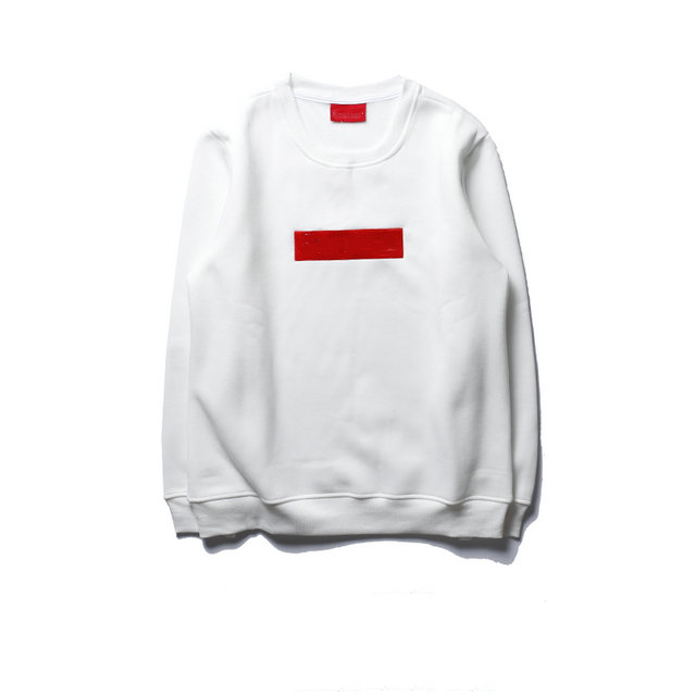 

Heavy industry embroidery Sweatshirts men and women all-match plus velvet couple pullover coat, Black