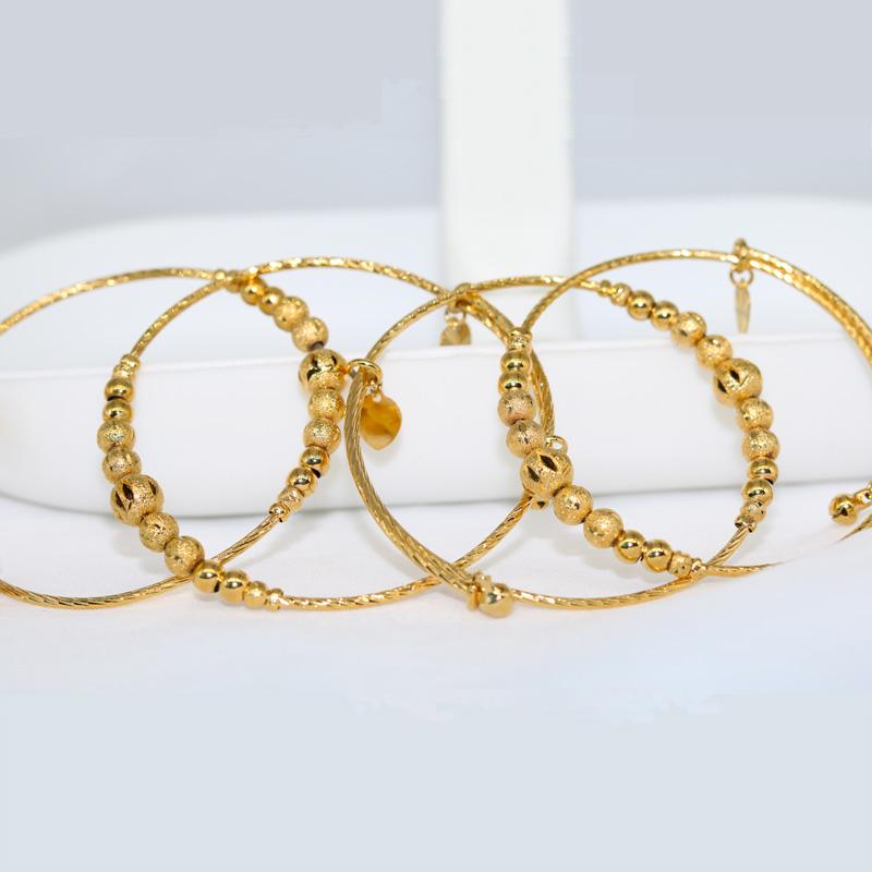 

Bangle Etíope Indiano Pulseira De Ouro Prata Grânulo Com Sino Africano Dois Tons Bola Clássico Dubai Pulseiras Para Presentes