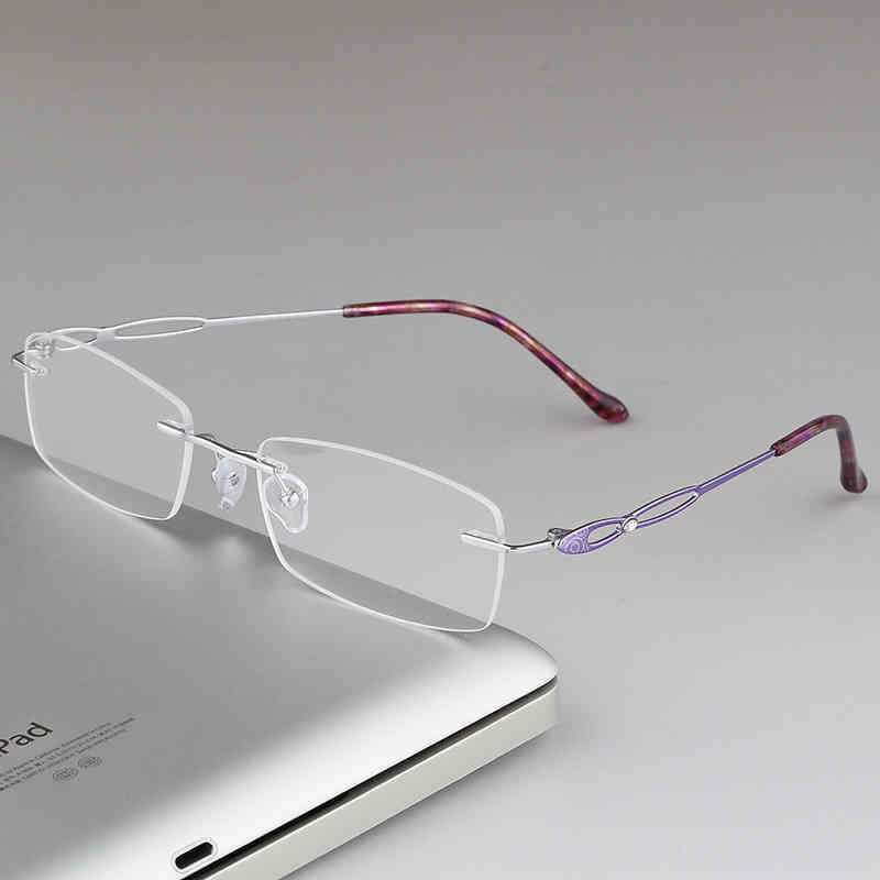 

Factory Direct Price Titanium Frame Women Vintage Rimless Eye Optical Myopia Prescription Eyeglasses Frames Clear Eyewear Spectacles 88FY