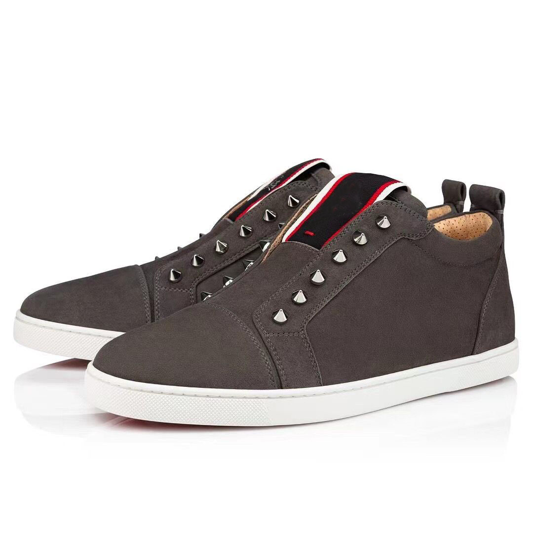 

Famous Design F.A.V Fique A Vontade Casual Shoes Luxury Men Women Red Bottom Sneaker Spikes Leisure Flats Party Wedding Walking, Black