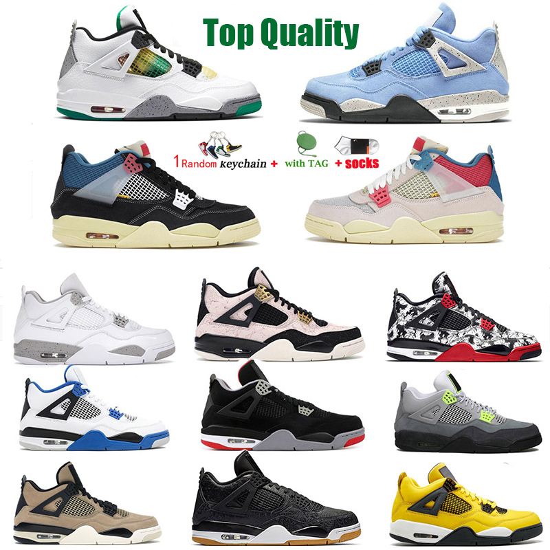

36-47 top quality University Blue Bred OG Jumpman 4 4s Basketball shoes The Cactus White Jack Cement Cool Grey Mens Concord Pure UNC Royalty Men Sport Sneakers, 25
