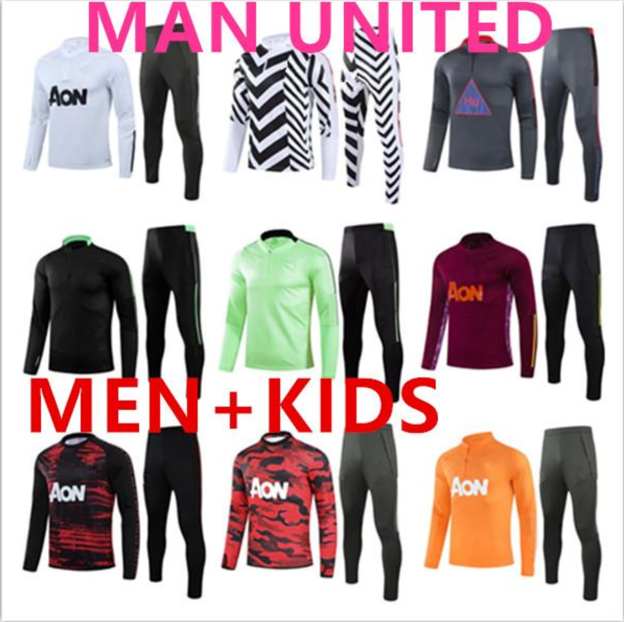 

United Manchester training suit ronaldo tracksuit soccer jersey men and kids football sportswear foot 2021 2022 Man Utd top quality uniform