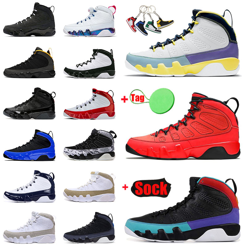 

Top Quality Jumpman 9 9s Basketball Shoes for Men Change The World IX Sports Motorboat Jones Silver Reflective Racer Blue Mens Sneakers Trainers Size 40-47, C4 dream it do it