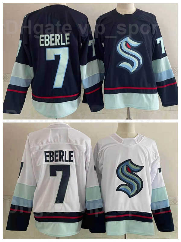 

Men Ice Hockey Blank 7 Eberle Seattle Kraken Jersey For Sport Fans Team Color Navy Blue White Breathable Embroidery And Stitched Pure Cotton, 7 navy blue
