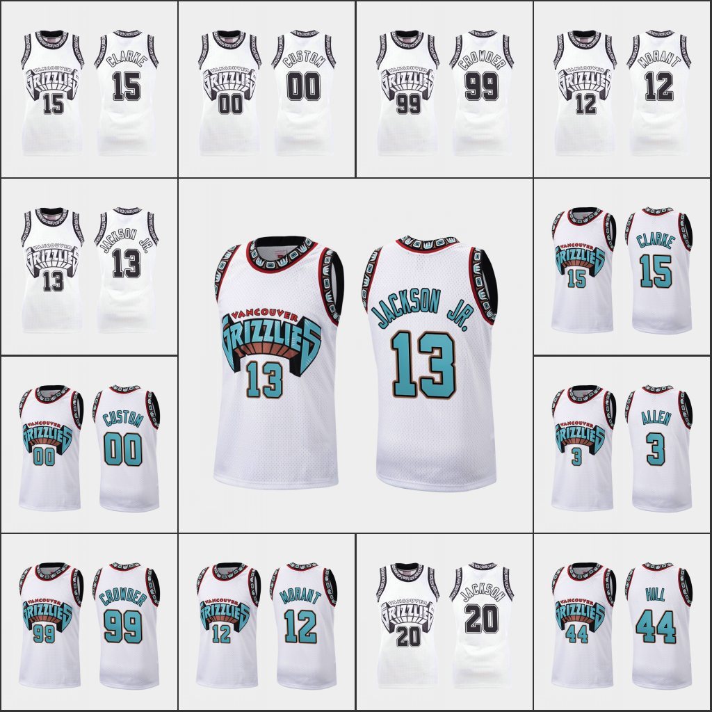 

Memphis's Grizzlies's Men Ja Morant Jaren Jackson Jr. Brandon Clarke Solomon Hill Custom Hardwood's Classics 1998 White Jersey, Black;red