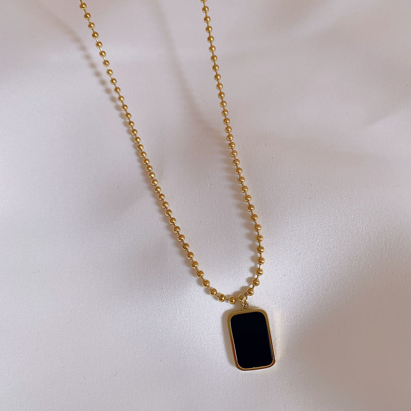 Xianlan205 Not Fade Titanium Steel Black Two Wear Necklace Collarbone Chain Web Celebrity Paragraphs With Ins Sen Is A Necklace Wi-image-706517093