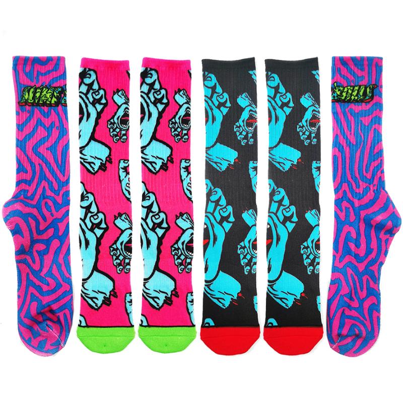 

Men's Socks 3D Painting Scream Hand High Quality Sports Calsetines For Skateboard Basketball Running Cycling Ski Hiking, Black