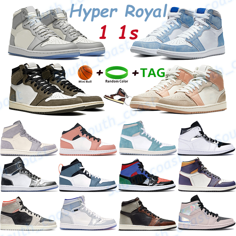 

High quality 1 1s mens basketball shoes wolf grey sail tie dye mid pink quartz la to chicago men women sneakers sport trainers, Bubble wrap packaging