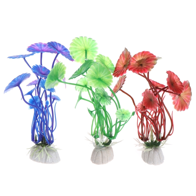 Simulation Aquarium Ornament Landscape Grass Art Plants Aquarium Lotus Decoration-image-691931320