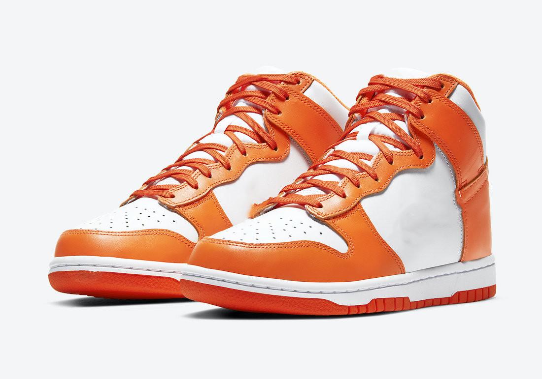 

Kids Dunks High Syracuse Casual shoes DD1399-101 Men Women Sneakers White Orange Blaze Sport Shoe store With Box wholesale size 36-45