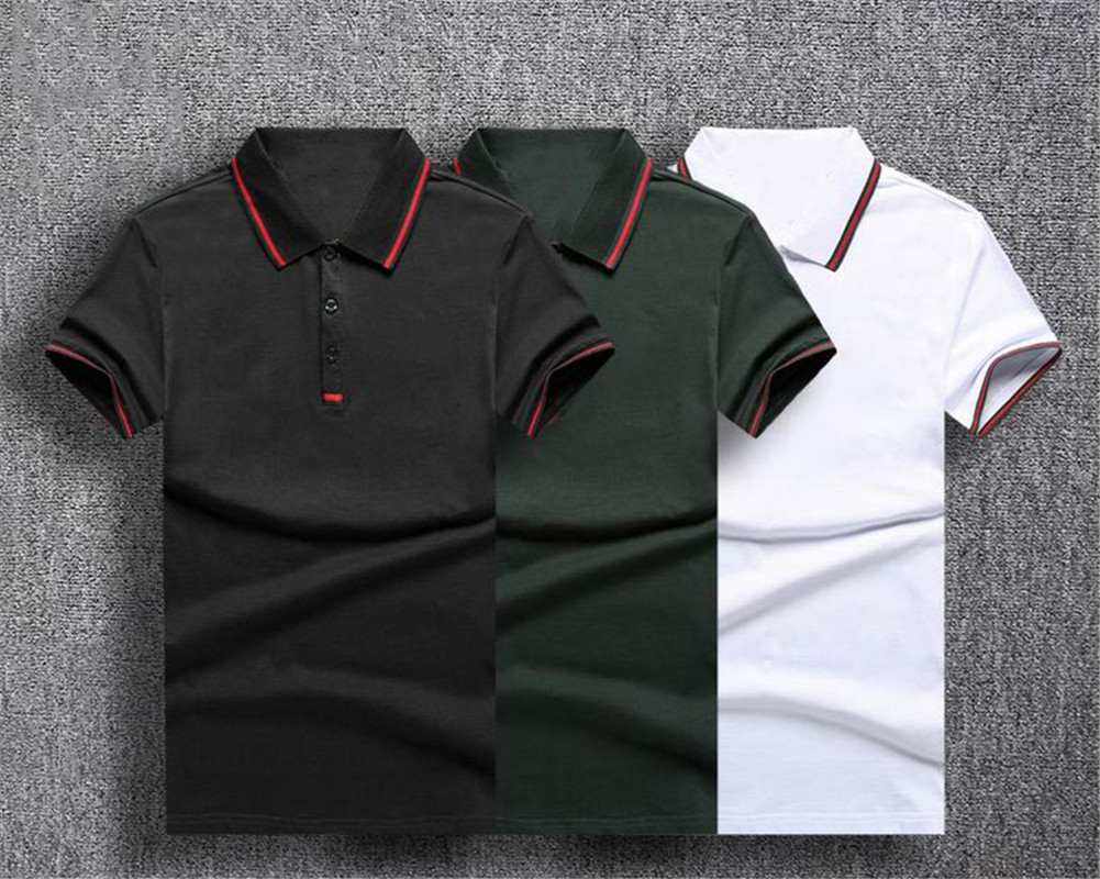 

Luxury fashion classic mens embroidery shirt cotton mens designer T-shirt white black designer polo shirt male M-3XL
