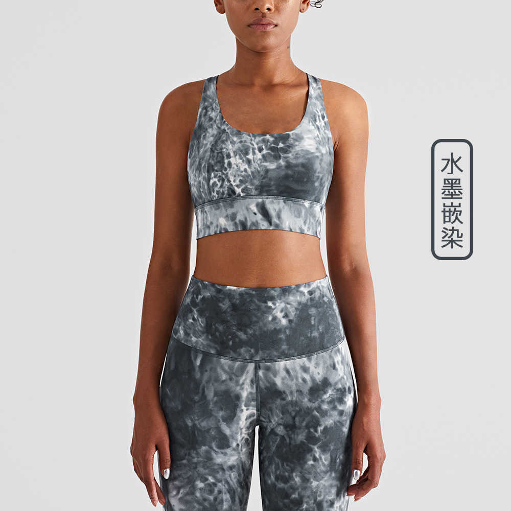 

Women's Tanks lululem Camis Tie Dye Series Sports Bra Camis Outdoor Yoga Gym Clothes Adjustable Back Shock Absorption Fitness Underwear Vest Tops, Leather black