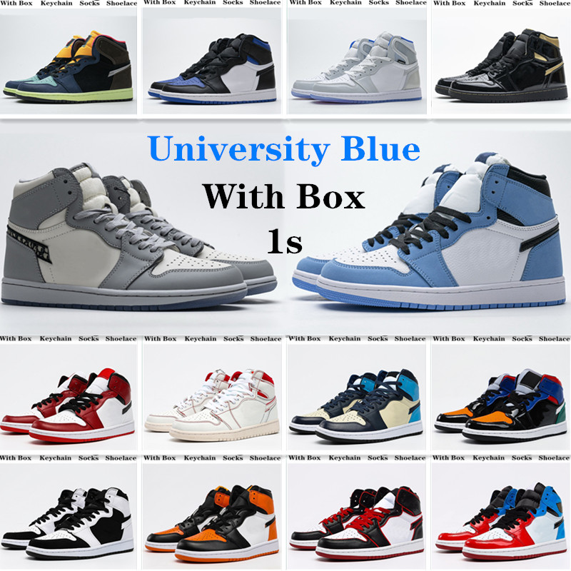 

University Blue 1 1s League Of Legends Black Gold Dark Mocha Fearless Unc Women Men Casual shoes Satin Jordan Retro Trainers, 49