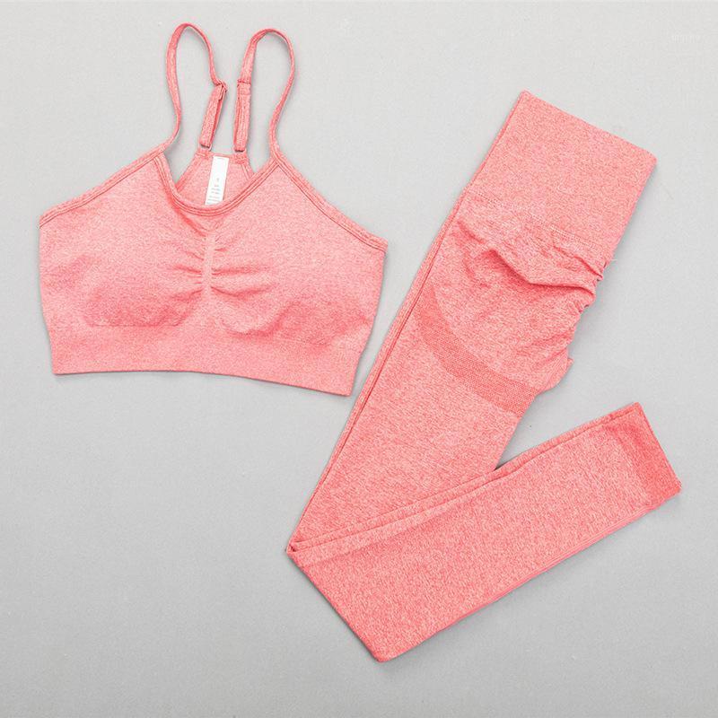 

Piece Set Women Fitness Yoga Sets Peach High Waist Gym Gather Sports Bra Seamless Leggings Running Workout Suit Outfit, Blue bra
