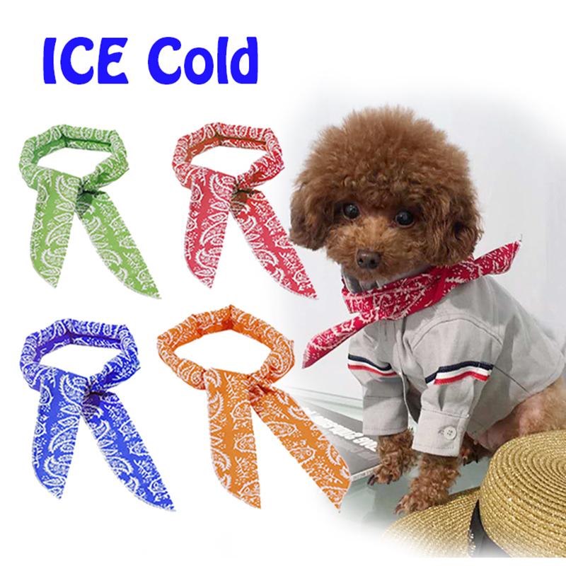 

Dog Apparel Pet Scarf Cat Bandana Summer Ice Towel Tie Necklace Cooling Neckerchief Accessories Grooming Cold