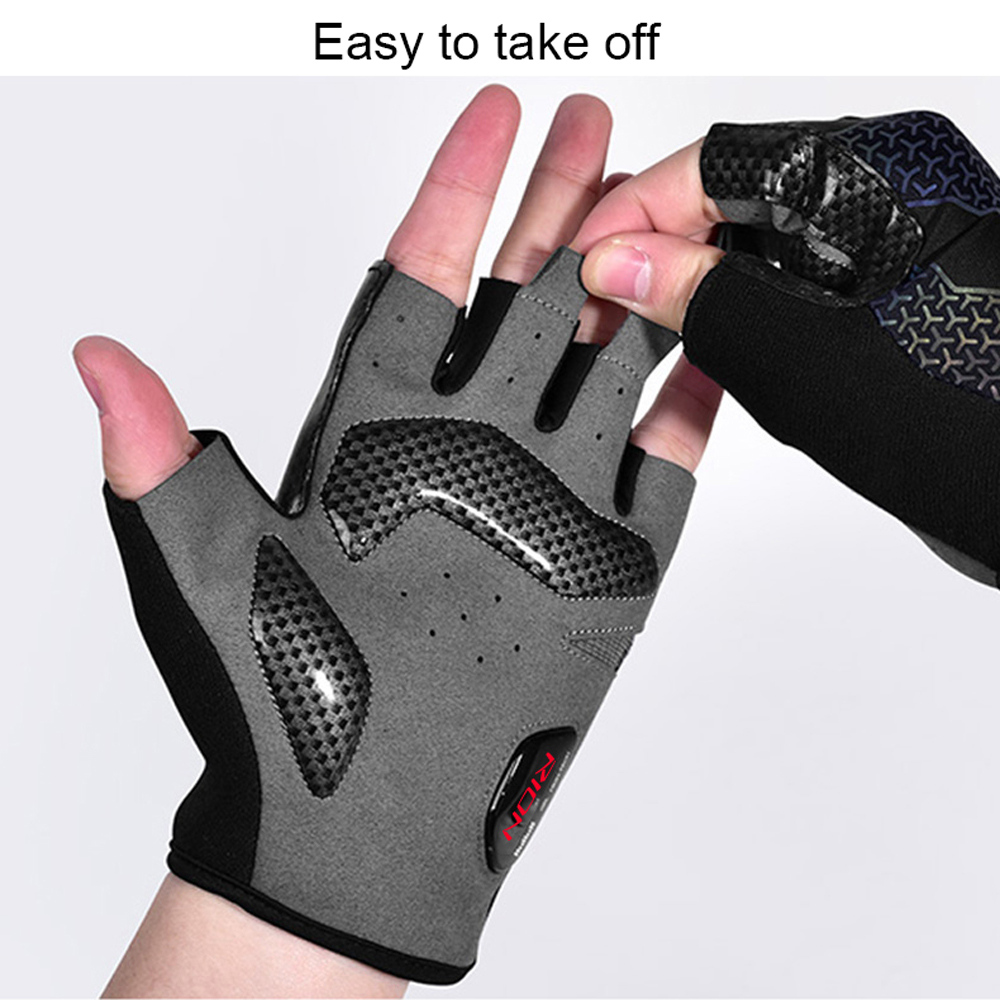

RION Mens Shockproof Gel Pad Cycling Glove Half Finger Sport Gloves Summer Bicycle Gym Fitness Gloves Anti-slip MTB Bike Glovesg