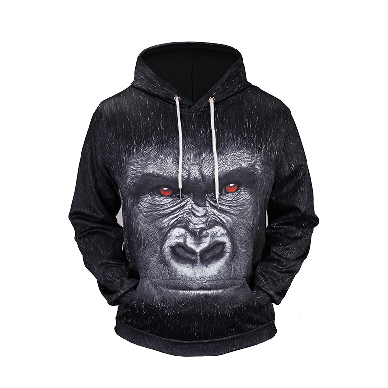 

Hoodies Leisure High Quality fashionMen's Mens 2021 hooded animal orangutan sweater 3D digital printing tide brand