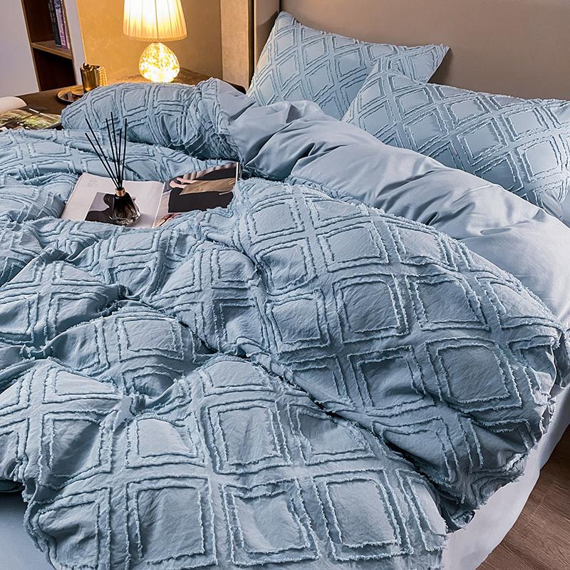 

Bedding Sets Simplicity 3D Cut Flowers Solid Color Single Double King  Set Duvet Cover Quilt Bed Sheet Pillowcase 4PCS #L